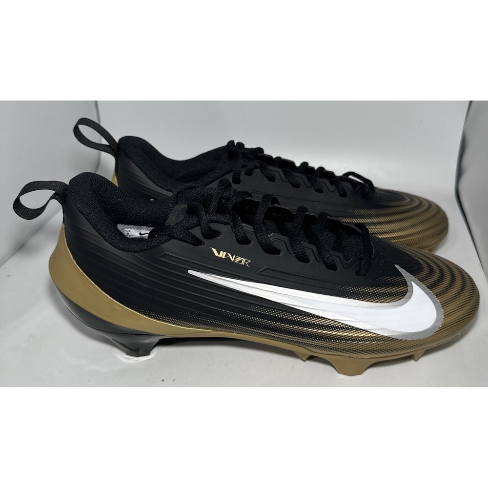 Nike‎ Vapor Speed 3 Men's Size 8 Black Gold Football Cleats FB3303-003-NEW
